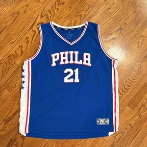 Fanatics Blue PHILA 21 Tank Top Philadelphia 76ers Joel Embid Jersey